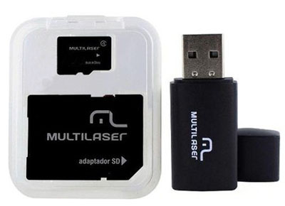 Pendrive SD microSD HC 8GB Multilaser MC058, classe 4