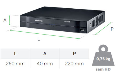 DVR Multi HD 5 em 1 Intelbras MHDX 1008 at 10 cmeras