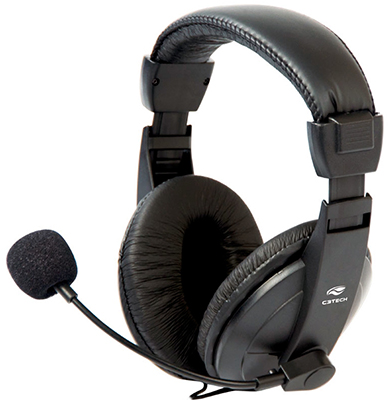 Headset C3Tech Voicer Comfort MI-2260ARC P2 de 3,5 mm