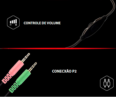 Fone de ouvido C3Tech MI-2322RC Pterodax Suber Bass, P2