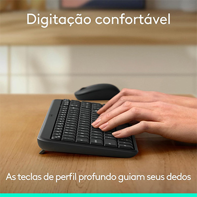 Teclado e mouse sem fio Logitech MK250 ABNT2 10m 920-0135516