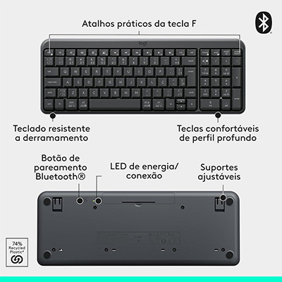 Teclado e mouse sem fio Logitech MK250 ABNT2 10m 920-0135516