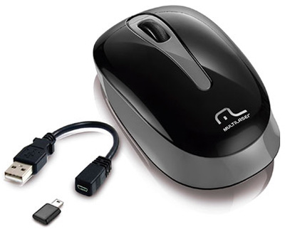 Mouse s/ fio Multilaser MO200 3b. p/ Android,PC iOS