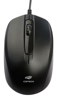 Mouse ptico com fio C3Tech 1000 dpi c/ roller, USB