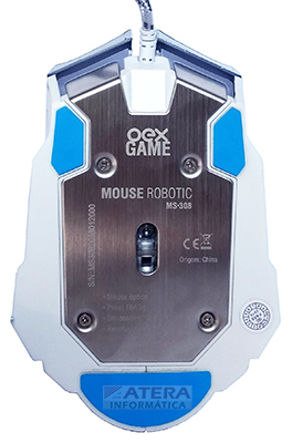 Mouse gamer OEX MS308 Robotic 4000dpi metlico 7botes