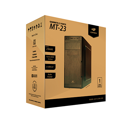 Gabinete micro ATX C3Tech MT-23 USB3 fonte 200W