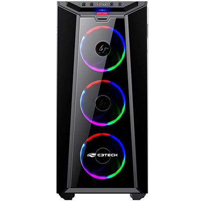 Gabinete Gamer torre C3Tech MT-G800BK sem fonte