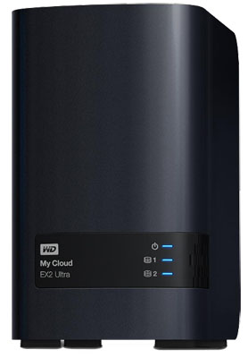 NAS de rede 2 baias WD My Cloud EX2 Ultra, Ethernet USB