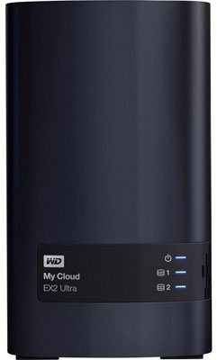 NAS de rede 2 baias WD My Cloud EX2 Ultra, Ethernet USB