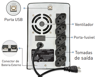 Nobreak 1500VA 975W SMS Net4+ Expert expansvel BIV/127