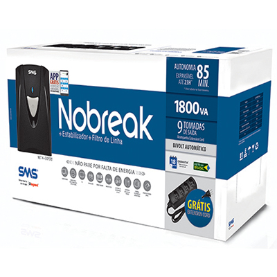 Nobreak 1800VA 1260W SMS Net4+ Expert, expansvel, USB