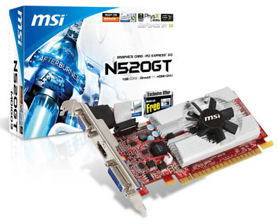 Placa vdeo MSI Geforce 520GT 1GB DDR3 VGA HDMI DVI