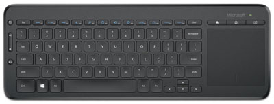 Teclado c/ trackpad s/ fio Microsoft All-in-One Media