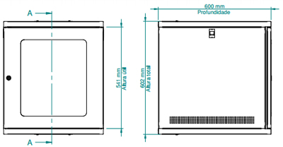 Mini rack Nilko NK035126 19 pol. com 12U e 60 cm prof 