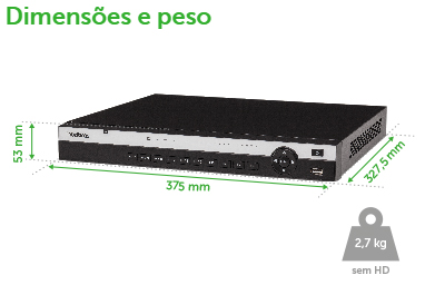 Gravador NVR 16 Canais Intelbras NVD 3116 P 4k PoE