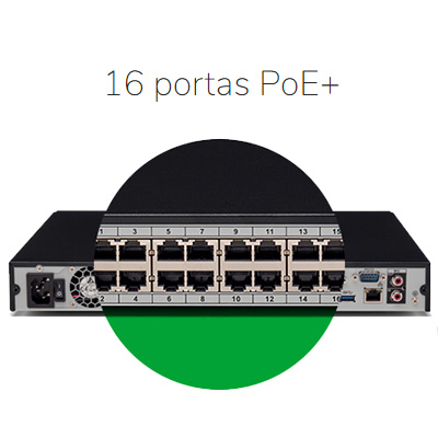 Gravador NVR 16 Canais Intelbras NVD 3316 P 4k PoE