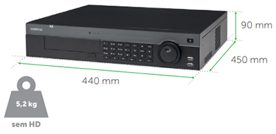 Gravador de video Intelbras NVD 7132 4K 32 canais 8HDs 