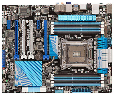 Placa me Asus P9X79 Pro, LGA2011 p/ i7 p/ 8 DDR3, USB3