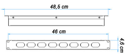 PDU com 8 tomadas p/ rack de 19 poleg. Gerp 10A 2,4m