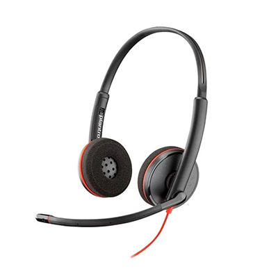 Headset Poly BlackWire 3220, Skype Cisco Avaya Box USB-C adap USB-A