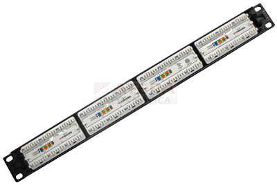 Patch panel 24 portas Furukawa CAT.5e p/ rack 19 poleg