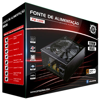 Fonte ATX v.2.3 1200W C3Tech PS-1200 80 Plus bronze