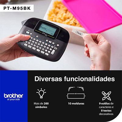 Rotulador porttil eletrnico Brother PTM95BK p/ fitas no laminadas