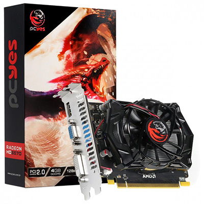 Placa vdeo PCyes Radeon HD6570 4GB DDR5 DVI HDMI VGA