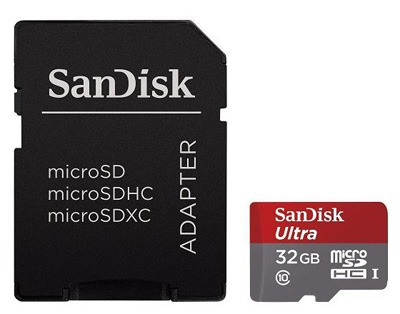 MemoryCard microSD 32GB Sandisk classe 10 Ultra 48MB/s