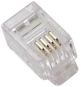 Conector para telefonia RJ-11 de Climp 6 x 4 com 4 vias