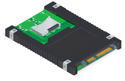 Conversor SATA 2,5p. para 2 cartes SDHC Comtac 9289