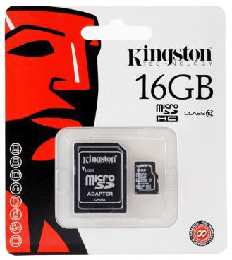 MemoryCard microSD 16GB Kingston classe 10 SDC10/16GB