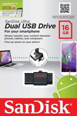 Pendrive 16GB Sandisk Dual USB Ultra p/ PC e Android