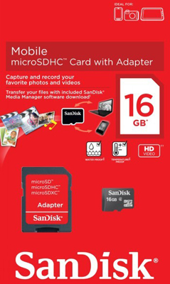 Memory Card micro SDHC 16GB Sandisk SDSDQM-016G-B35A