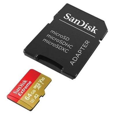 Memory Card 64GB Sandisk SDSQXAH-064G Extreme microSDXC UHS-I 170MBps