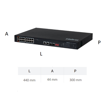 Switch 16 portas fast POE Intelbras SF 1822 HI-POE 2pGb