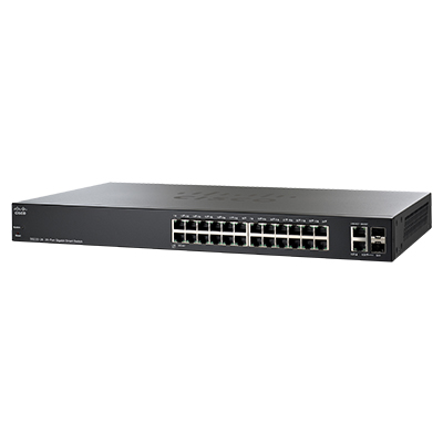 Switch Cisco SG220-26 26 portas Gigabit, 2 dual com SFP