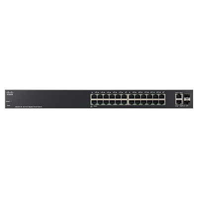 Switch Cisco SG220-26 26 portas Gigabit, 2 dual com SFP