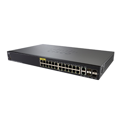 Switch Cisco SG350-28P 24 portas Gigabit PoE 2  2SFP
