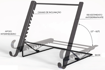 Suporte p/ notebook Air-Micro Sigma cor preta 