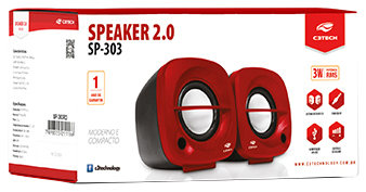 Speaker 2.0 C3Tech SP-303RD  3W RMS P2+ USB