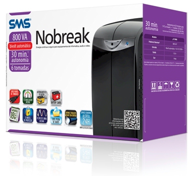 Nobreak SMS Station II, 800VA (400W), bivolt/115V