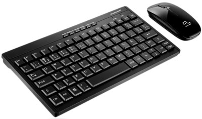 Mini teclado 27 cm e mouse sem fio Multilaser TC184