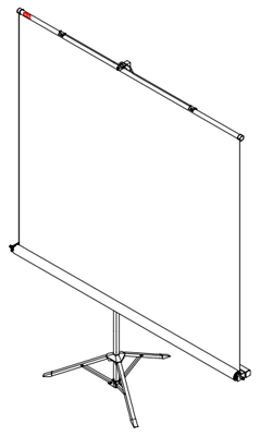 Tela de projeo c/ trip, 3M com 1,8 m X 1,8 m, 70p.