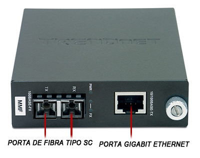 Conversor Fibra 1000Base-SX (SC) Trendnet TFC-1000MSC