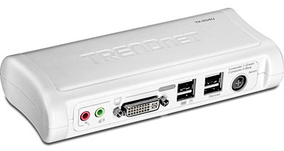 Switch KVM 2 portas TrendNet TK-204UK, USB, DVI e udio