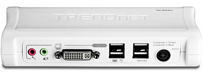 Switch KVM 2 portas TrendNet TK-204UK, USB, DVI e udio