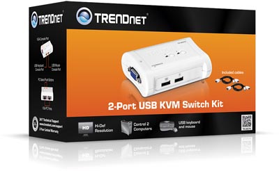 Switch KVM via USB com 2 portas Trendnet TK-207K v1.3R