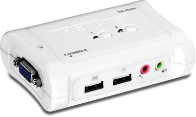 Swtich KVM 2 portas USB com udio TrendNet TK-209K V1.2