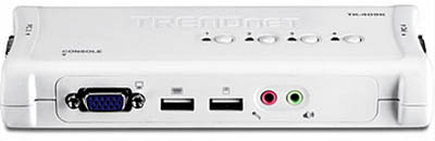 Switch KVM via USB, 4 portas c/ udio Trendnet TK-409K